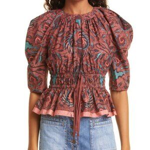 NWOT ULLA JOHNSON Denisa Top in Carmine XS $275
